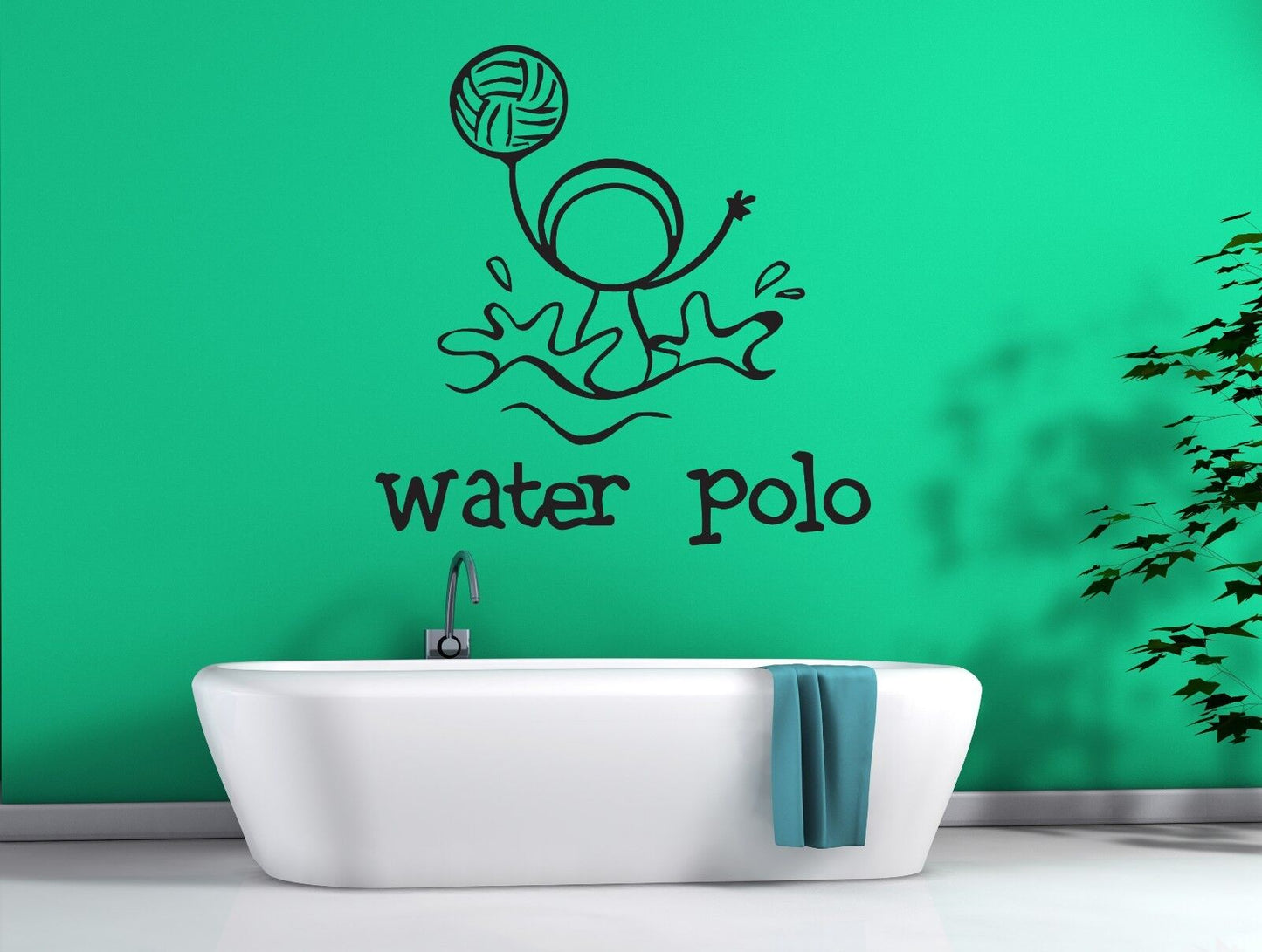 Wall Stickers Vinyl Decal One of the Sports Water Polo Funny Image (n307)