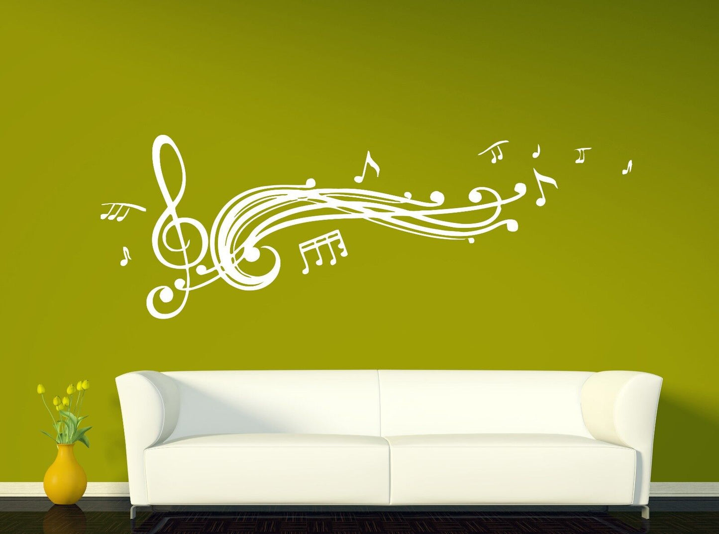 Wall Vinyl Sticker Decal Read Music Score Notes Treble Clef Decor (n310)