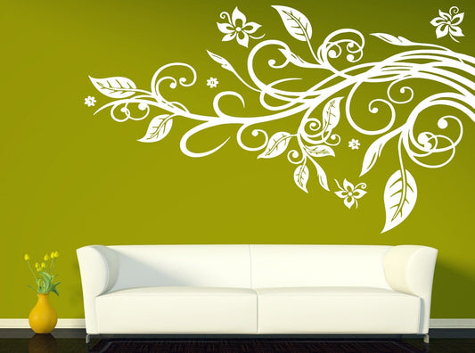 Wall Sticker Branch Leaves Flower Liana Stars Vinyl Decal (n316)