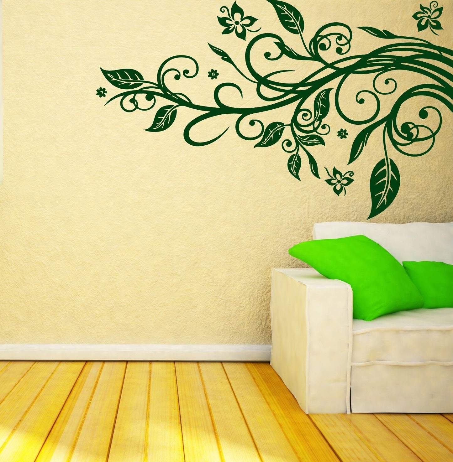 Wall Sticker Branch Leaves Flower Liana Stars Vinyl Decal (n316)