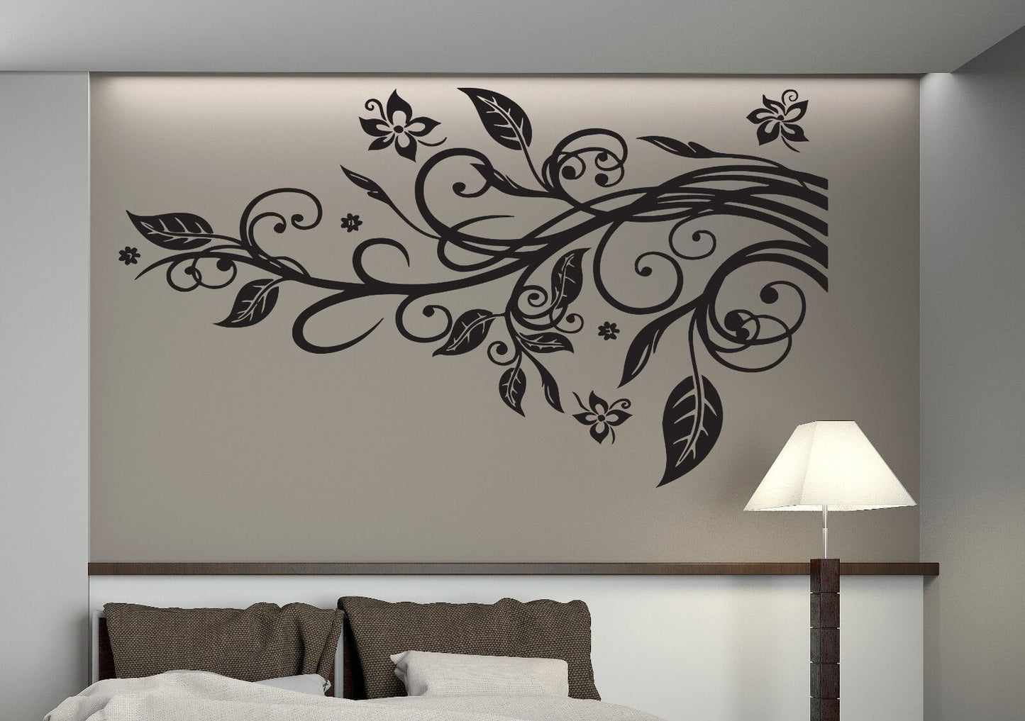 Wall Sticker Branch Leaves Flower Liana Stars Vinyl Decal (n316)