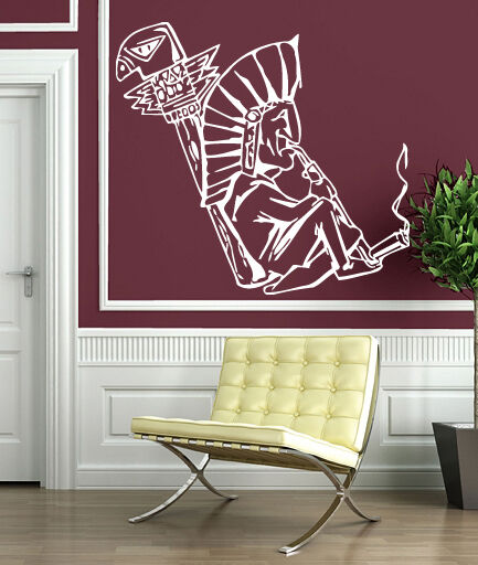 Wall Stickers Indian Peace Pipe Tobacco Calumet Religion Hist Vinyl Decal (n317)