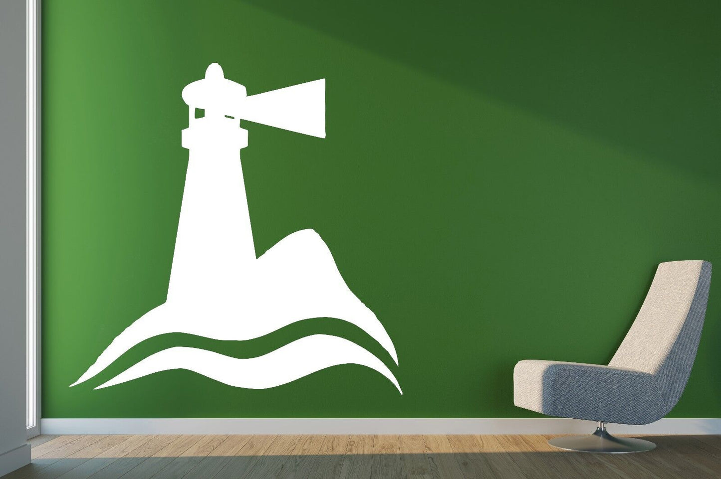 Wall Vinyl Sticker Coast Lighthouse Ships Floating Sea Beacon Decor (n328)