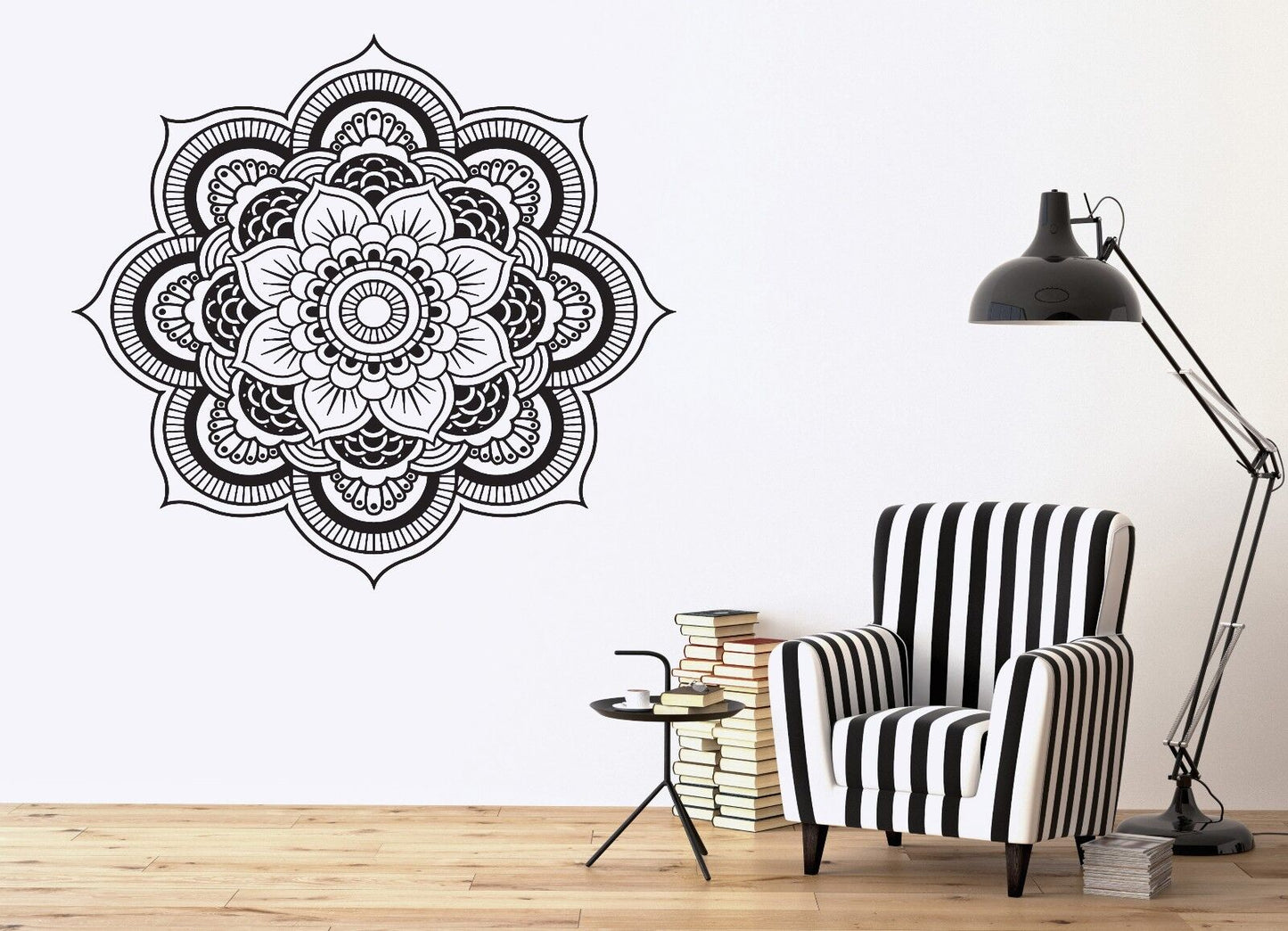 Wall Vinyl Sticker Mandala Enzo Circle Ornamental Floral Delicate Decor (n336)