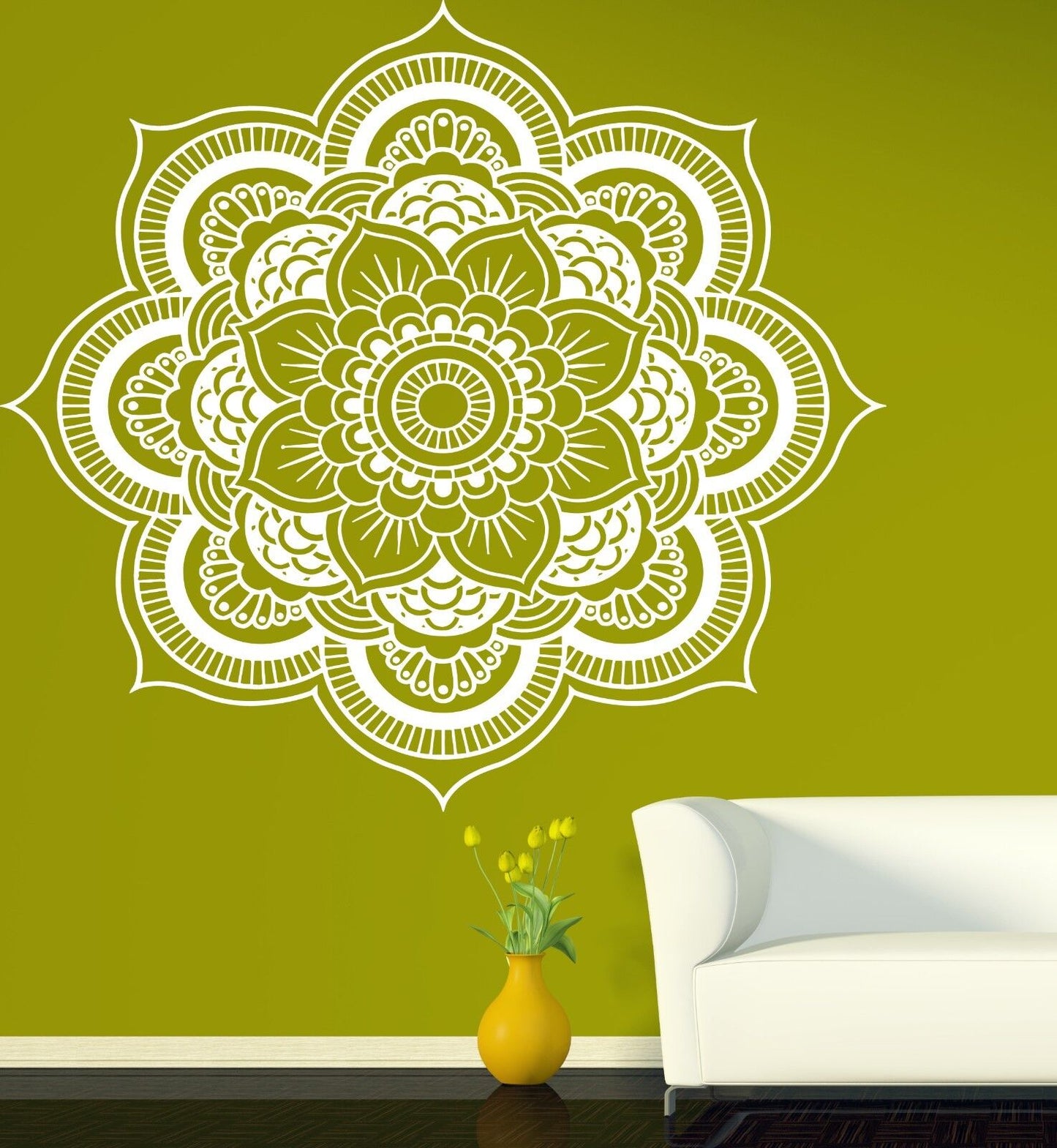 Wall Vinyl Sticker Mandala Enzo Circle Ornamental Floral Delicate Decor (n336)