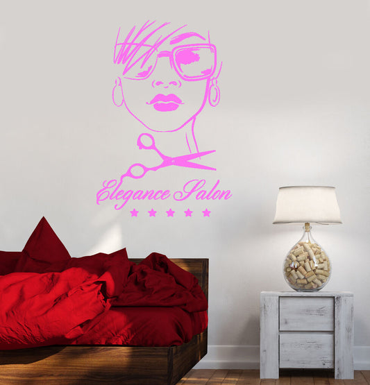 Vinyl Wall Decal Beauty Elegance Salon Hair Barbershop Spa Stickers (ig2128)