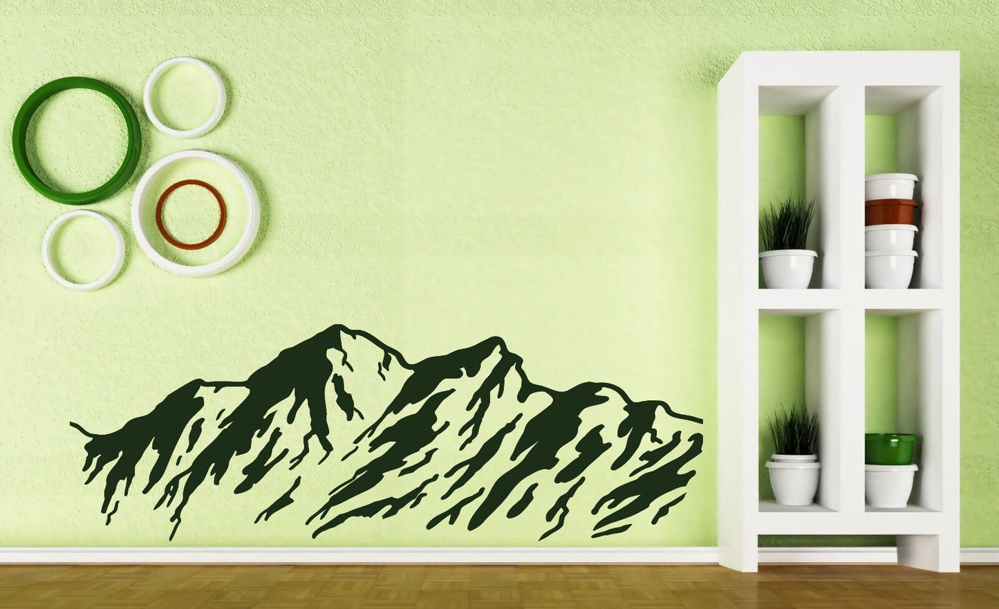 Vinyl Wall Sticker Decal Majestic Mountains Snowy Peaks Ski Slopes (n348)