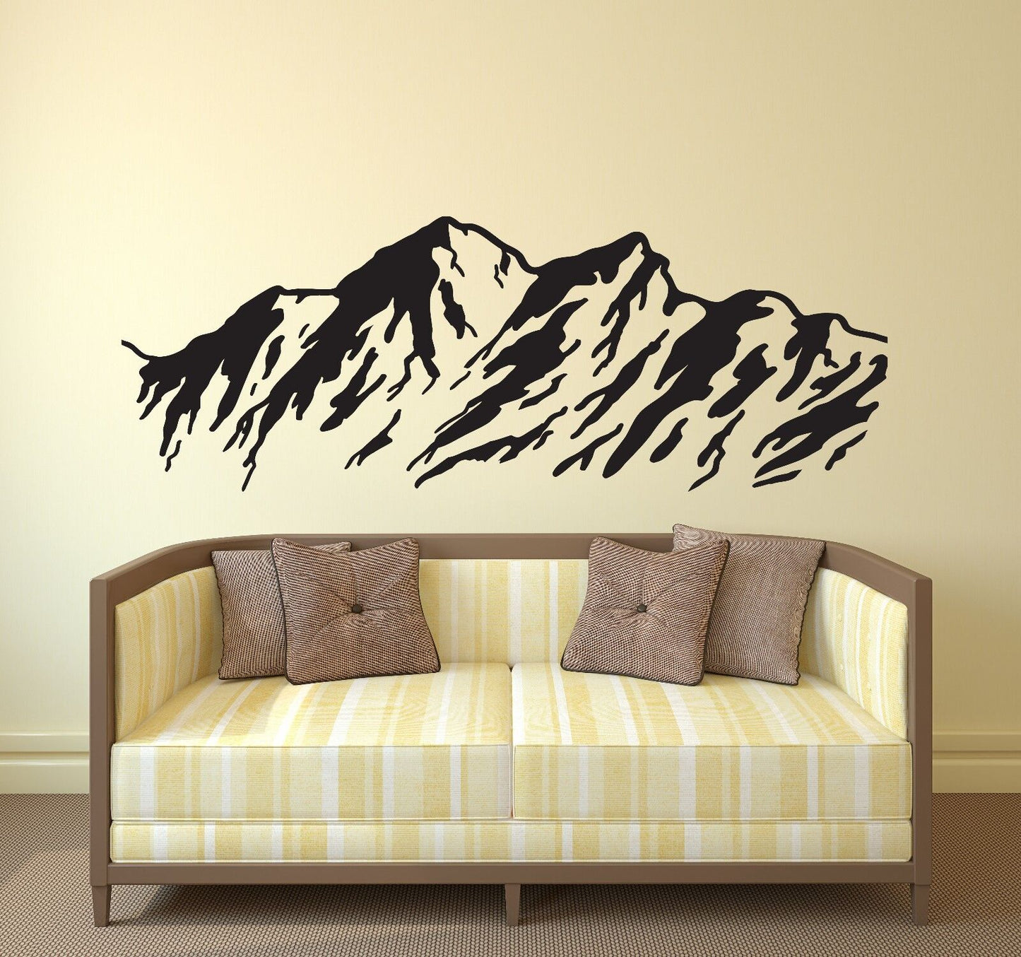 Vinyl Wall Sticker Decal Majestic Mountains Snowy Peaks Ski Slopes (n348)