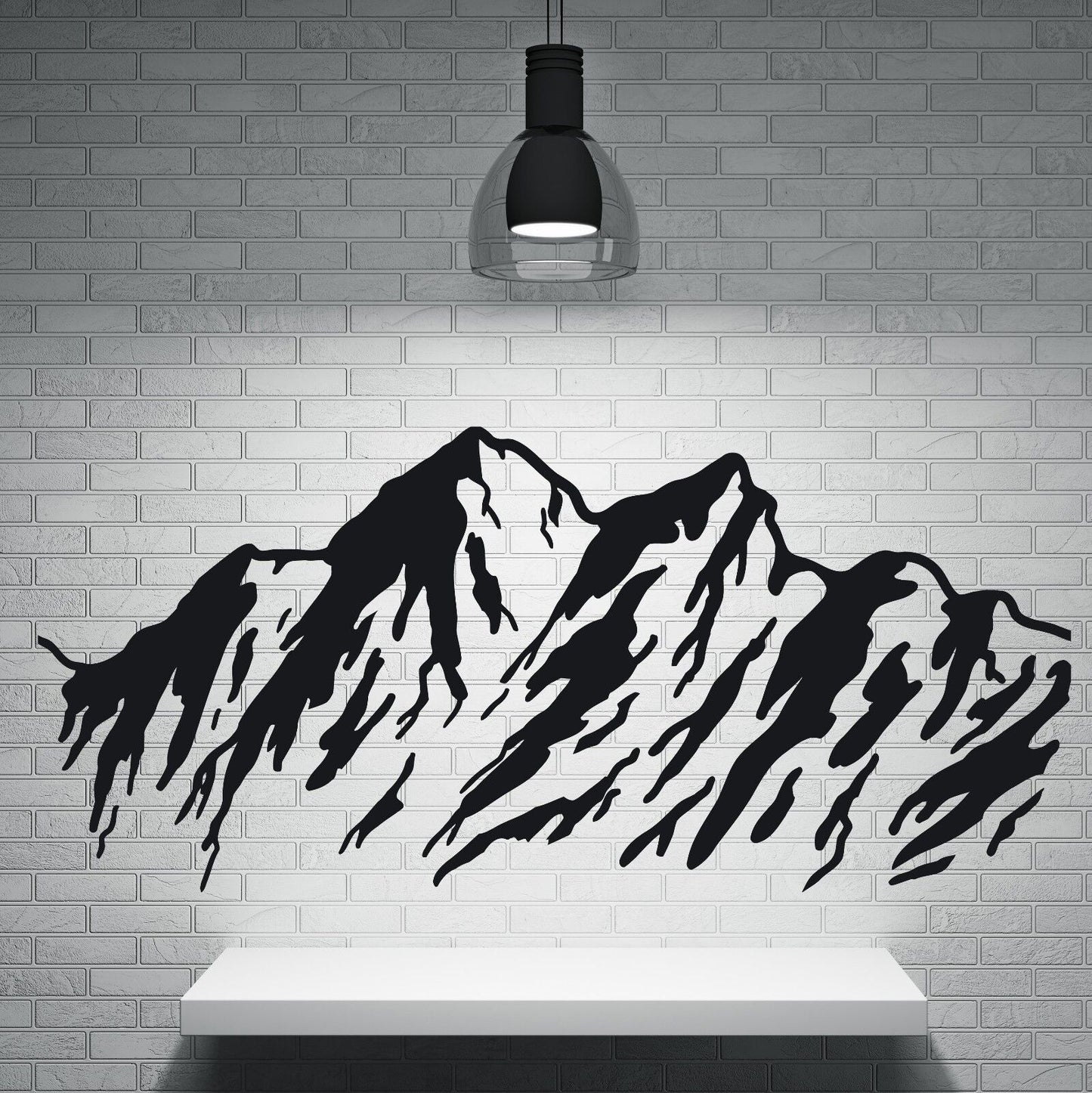 Vinyl Wall Sticker Decal Majestic Mountains Snowy Peaks Ski Slopes (n348)