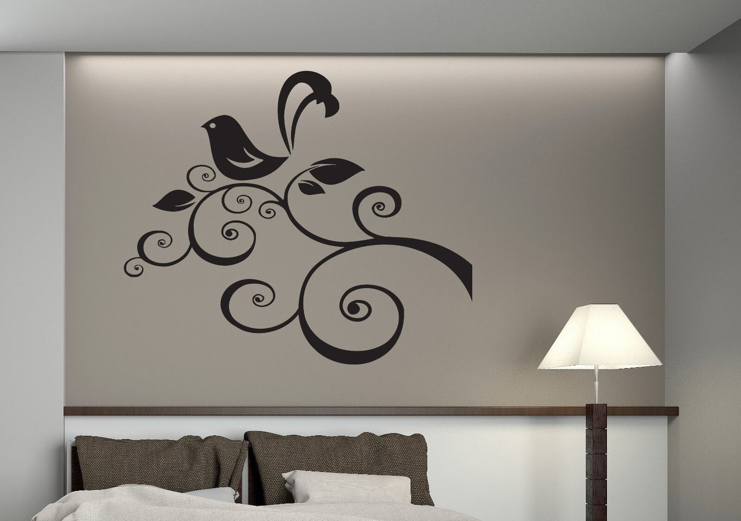 Wall Vinyl Sticker Beautiful Paradise Bird Branch Classic Style Decor  (n363)