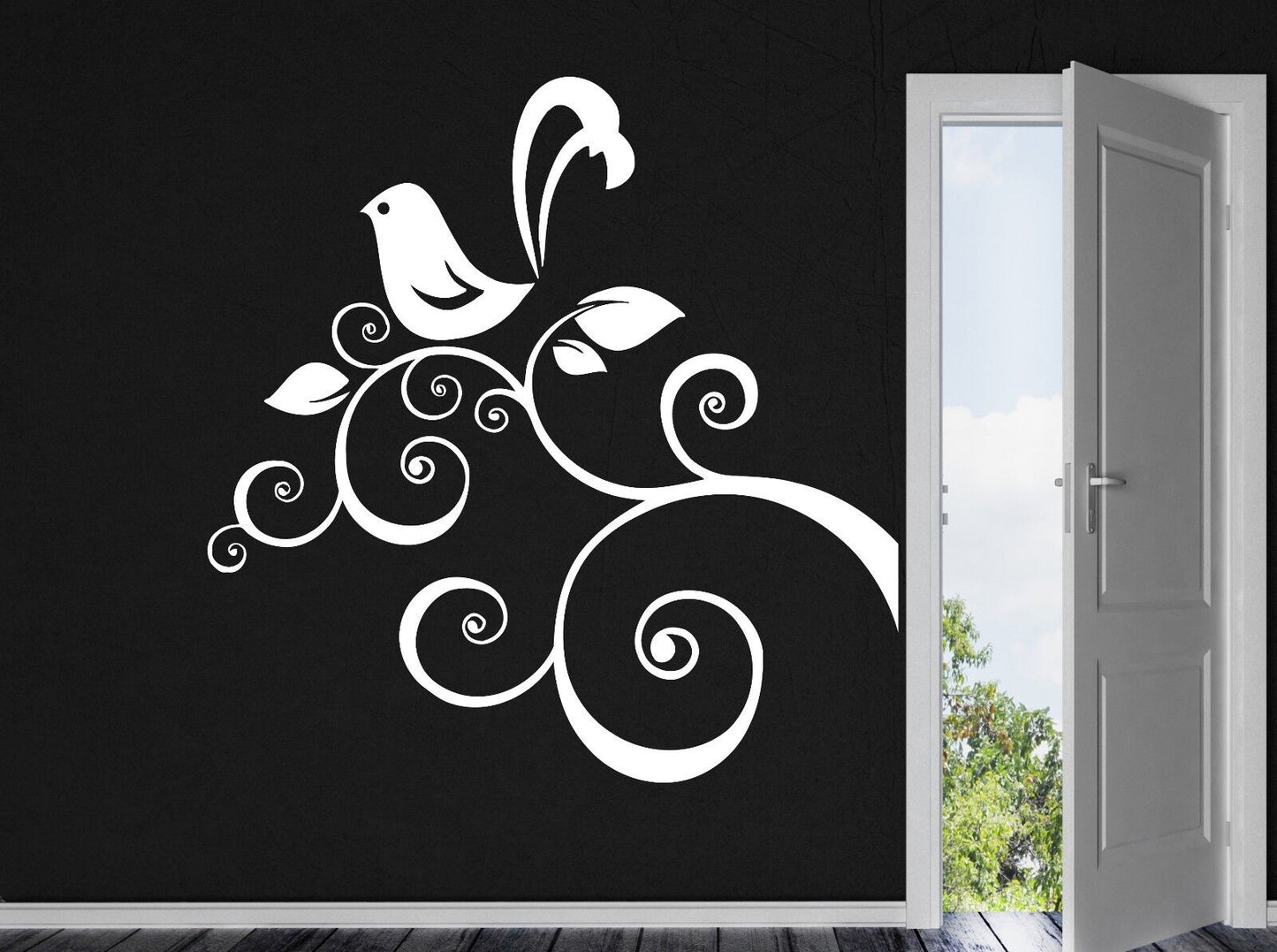 Wall Vinyl Sticker Beautiful Paradise Bird Branch Classic Style Decor  (n363)