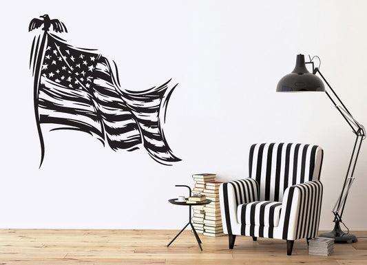 Wall Stickers Stars Striped Symbol of the State Flag of USA Vinyl Decal (n370)