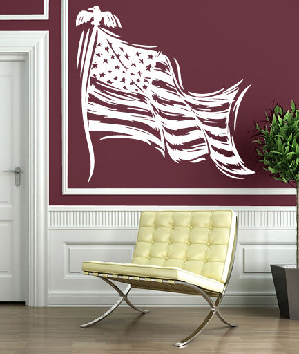 Wall Stickers Stars Striped Symbol of the State Flag of USA Vinyl Decal (n370)