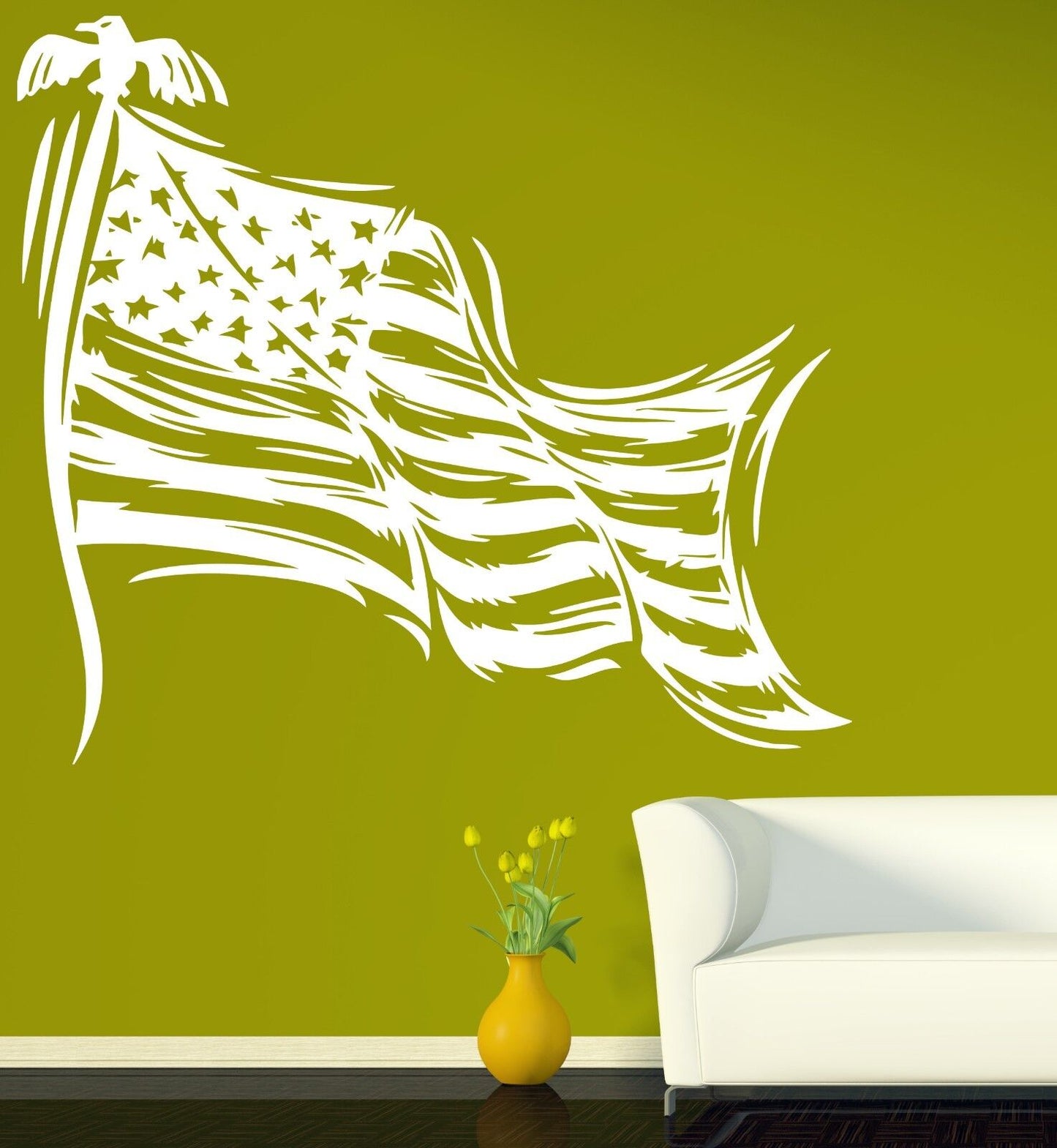 Wall Stickers Stars Striped Symbol of the State Flag of USA Vinyl Decal (n370)