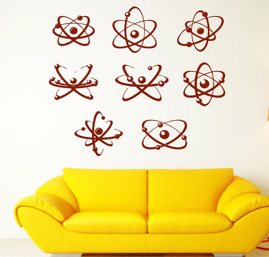 Wall Vinyl Sticker Different Examples Shapes Atoms and Molecules (n375)