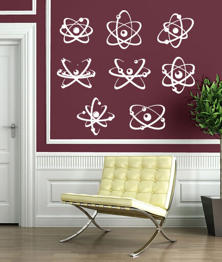 Wall Vinyl Sticker Different Examples Shapes Atoms and Molecules (n375)