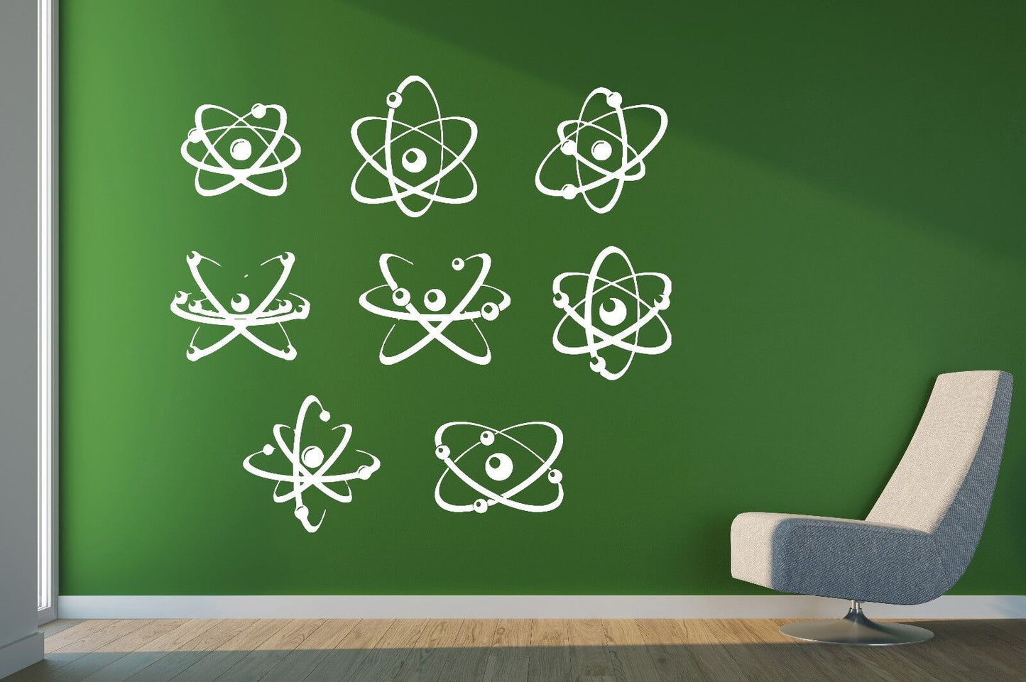 Wall Vinyl Sticker Different Examples Shapes Atoms and Molecules (n375)