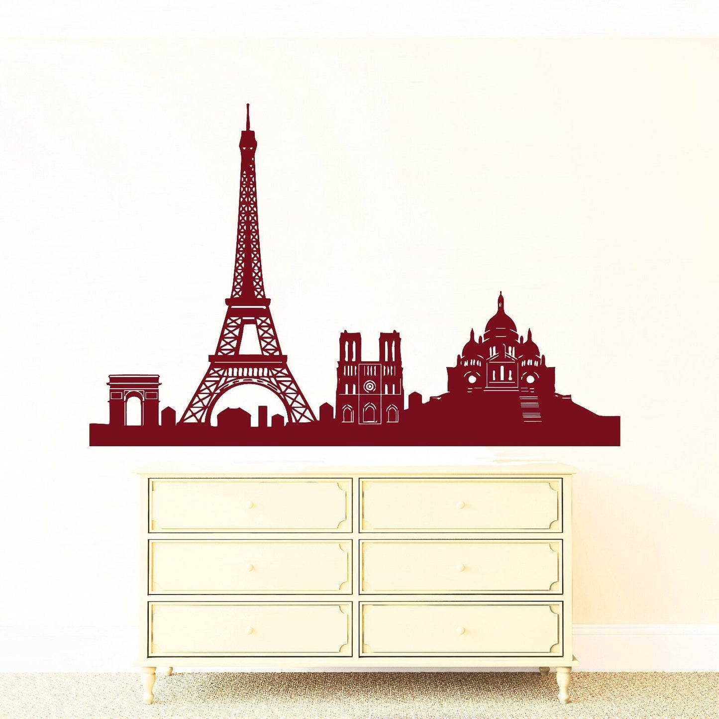 Wall Sticker Paris Sights Eiffel Tower Arch Cathedral Vinyl Decal (n379)