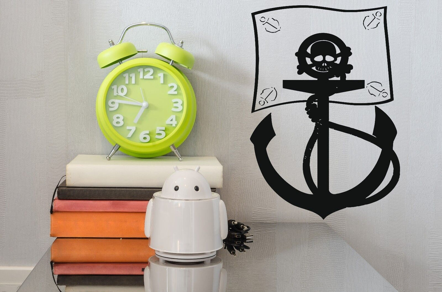 Wall Sticker Vinyl Decal Pirate Flag Sea Bandits Anchor Skull Bones (n389)