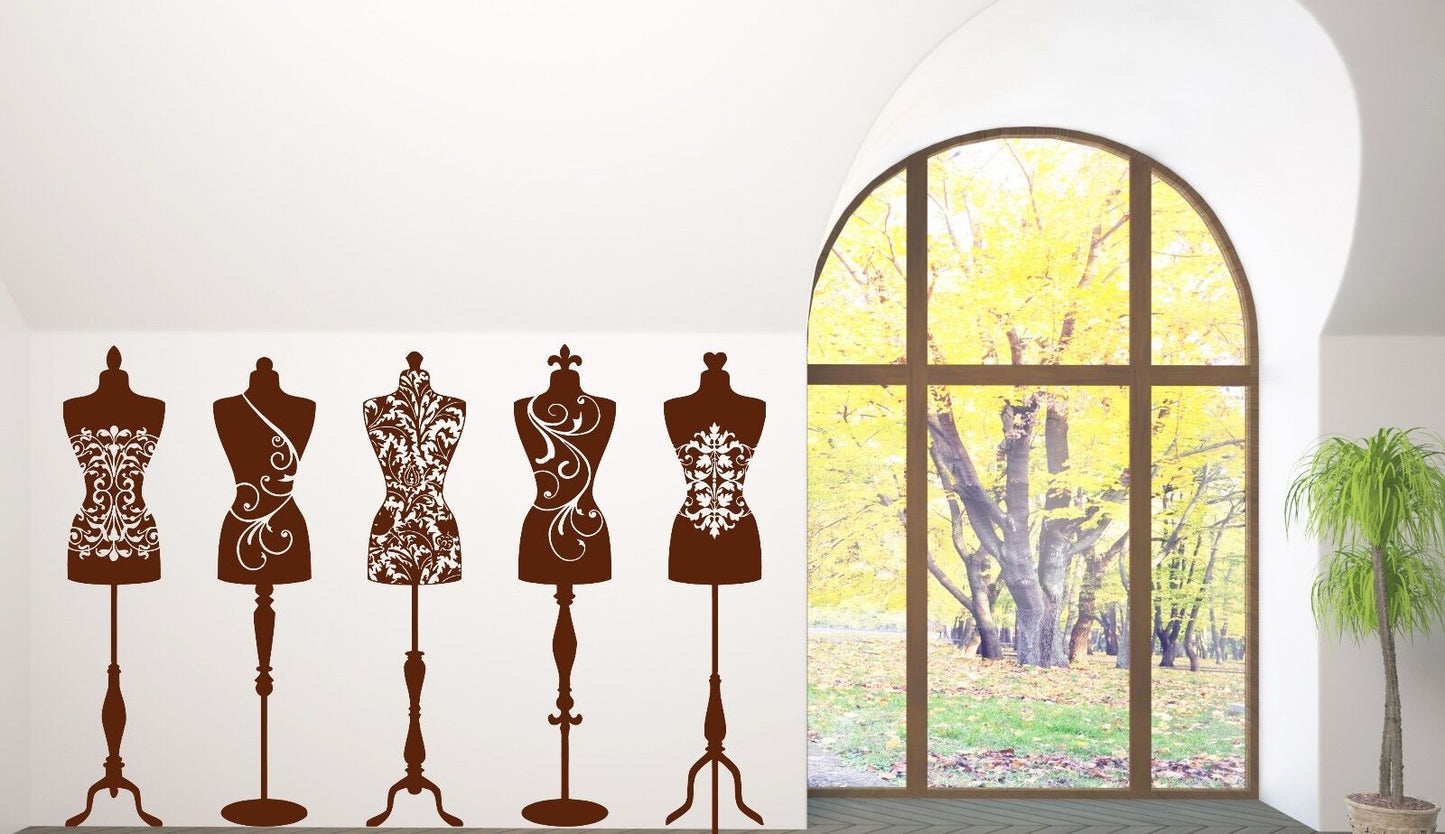 Vinyl Decal Wall Sticker Beauty Fashion Studio Dress Mannequins (n393)