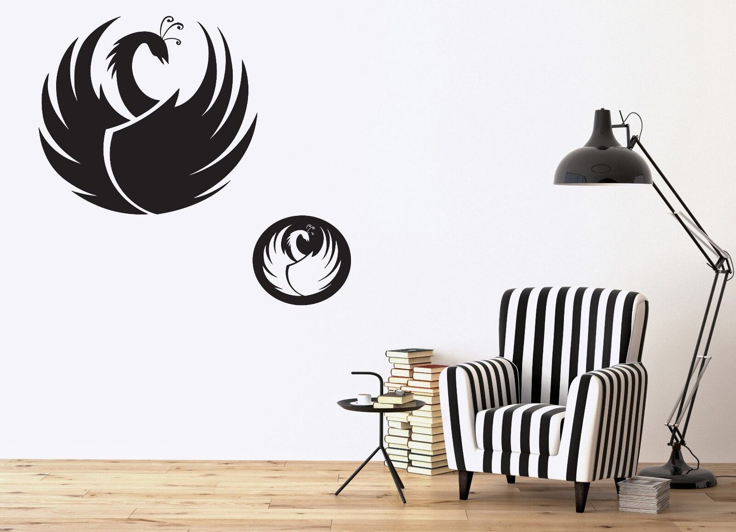 Wall Stickers Animal World Swan Bird Feathers Neck Vinyl Decal (n394)