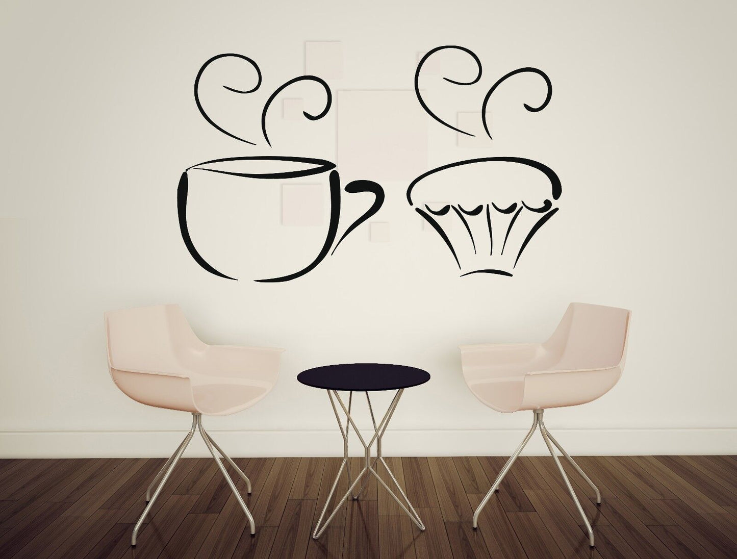 Wall Sticker Vinyl Decal Tea Cup Delicious Sweet Cupcakes Decorative (n408)