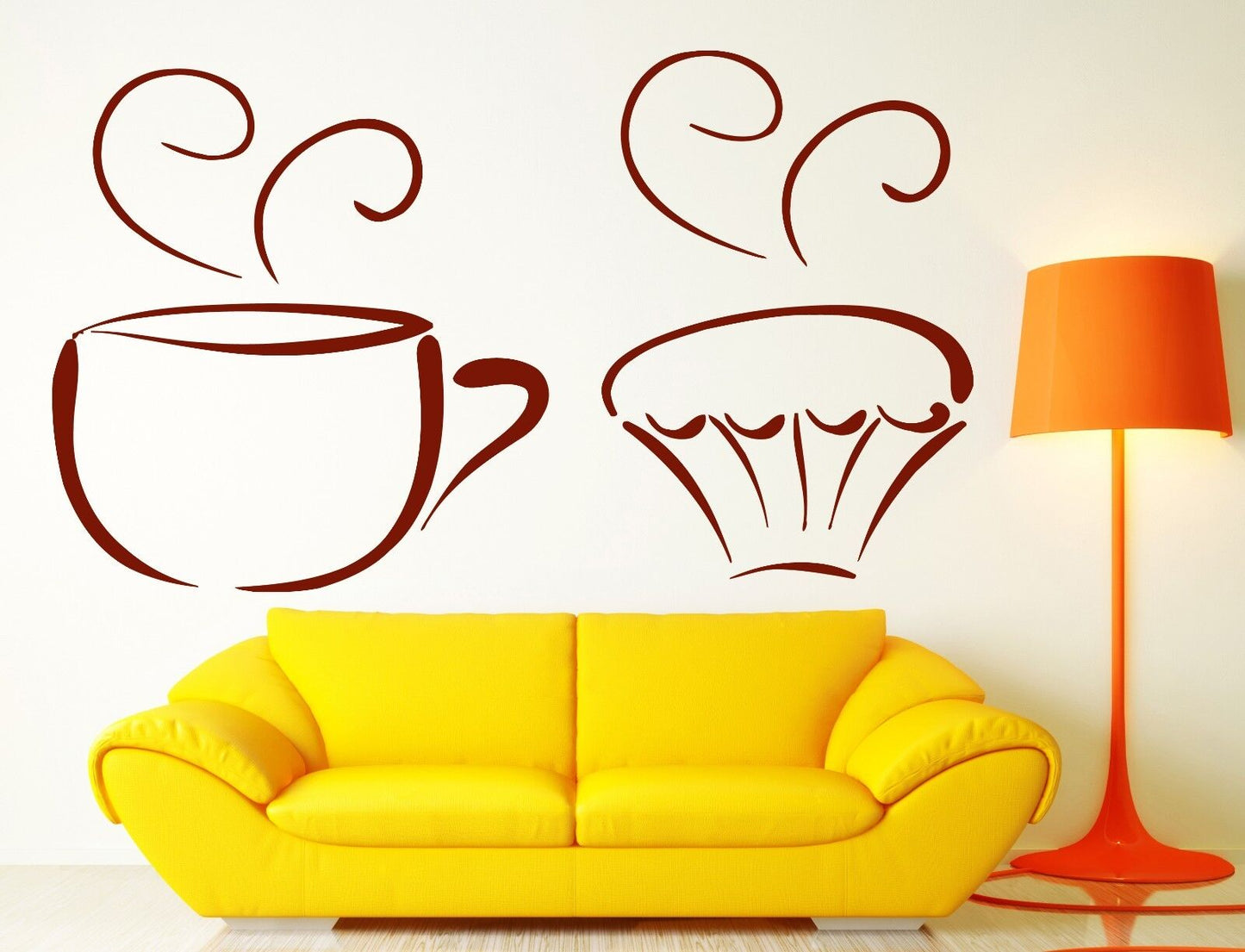 Wall Sticker Vinyl Decal Tea Cup Delicious Sweet Cupcakes Decorative (n408)