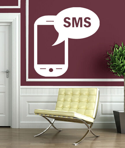 Autocollant mural en vinyle pour téléphone, messages SMS, lien de communication (n411)