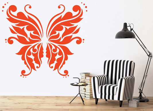 Wall Vinyl Sticker Most Beautiful Butterfly Fairy Wings Mural (n420)