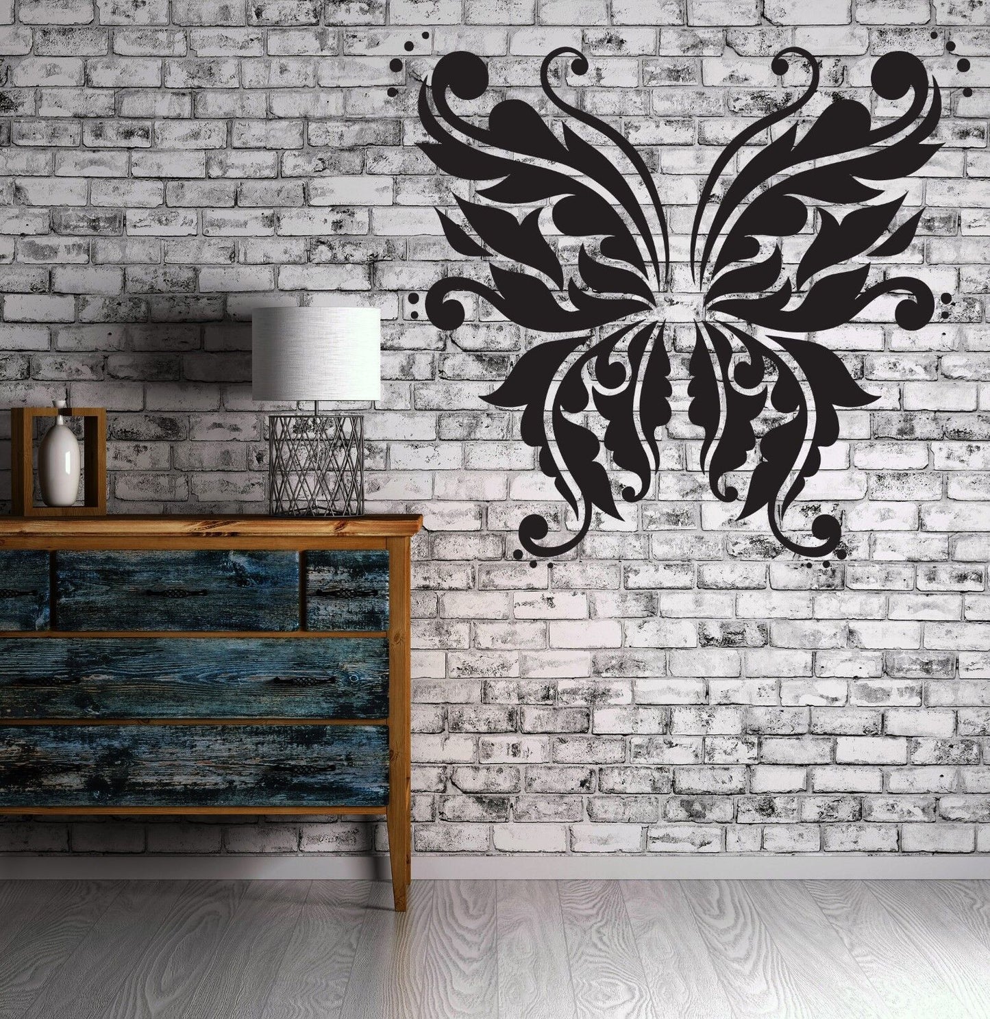 Wall Vinyl Sticker Most Beautiful Butterfly Fairy Wings Mural (n420)