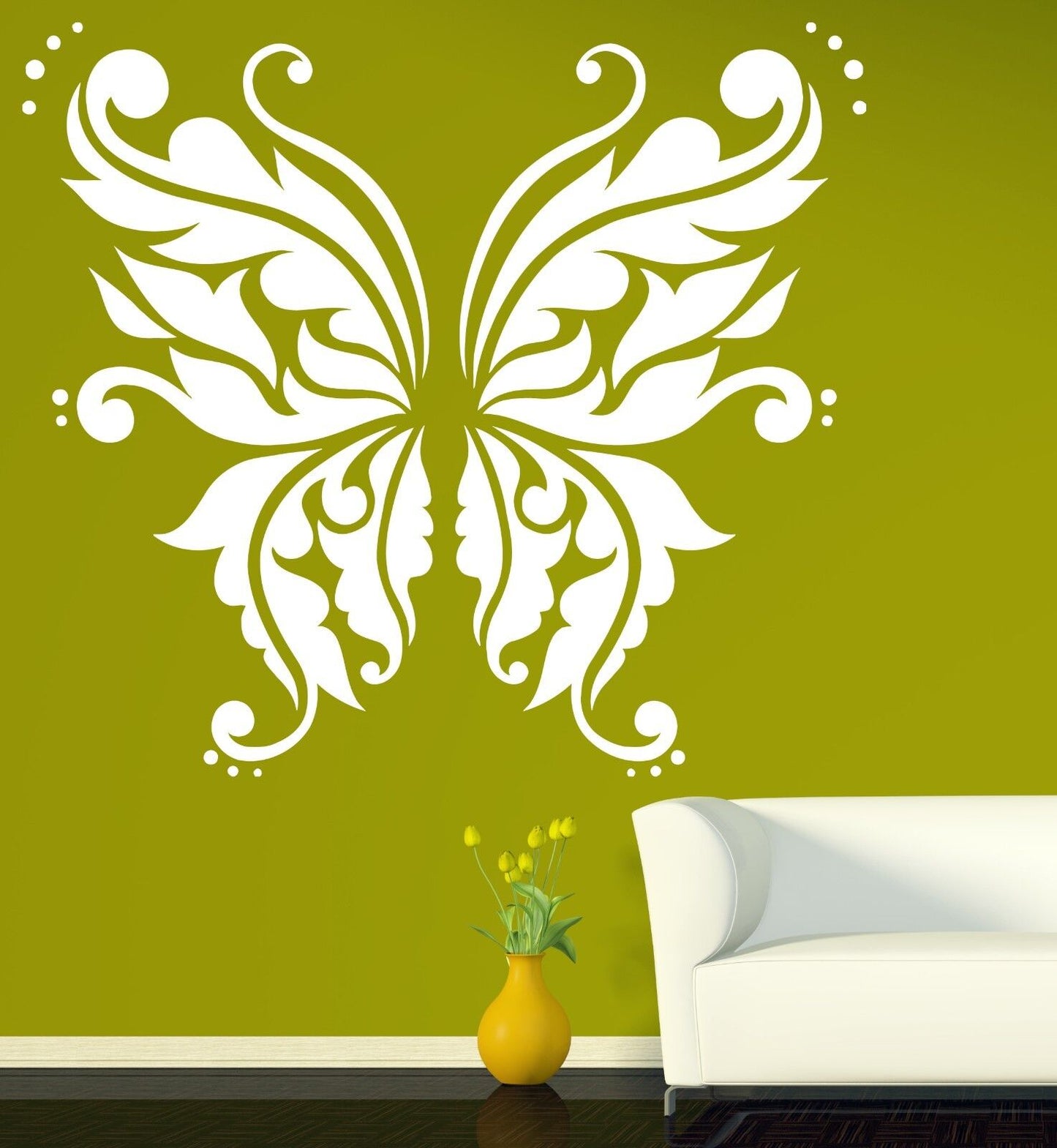 Wall Vinyl Sticker Most Beautiful Butterfly Fairy Wings Mural (n420)