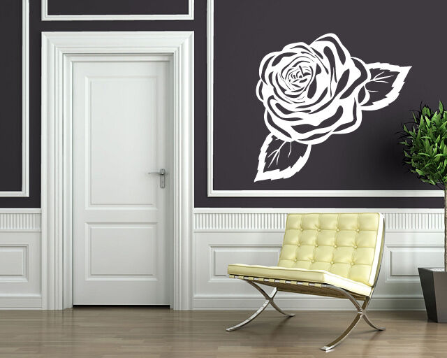 Autocollant mural en vinyle Chic et élégant, odeur de bouton de rose énorme (n422)