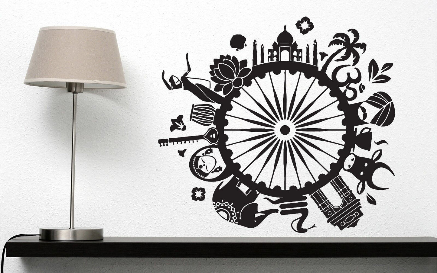 Wall Stickers Symbols Indian Culture People Plants Animals Vinyl Decal (n431)