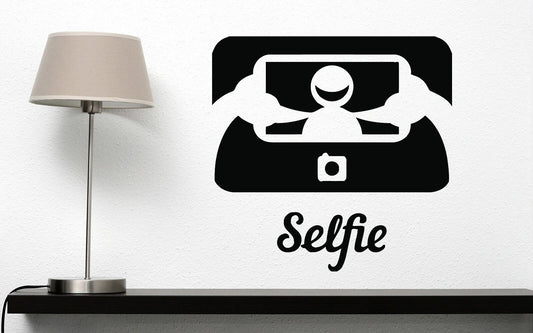 Autocollant mural en vinyle, image drôle, icône de Photo, décor de Selfie (n433)