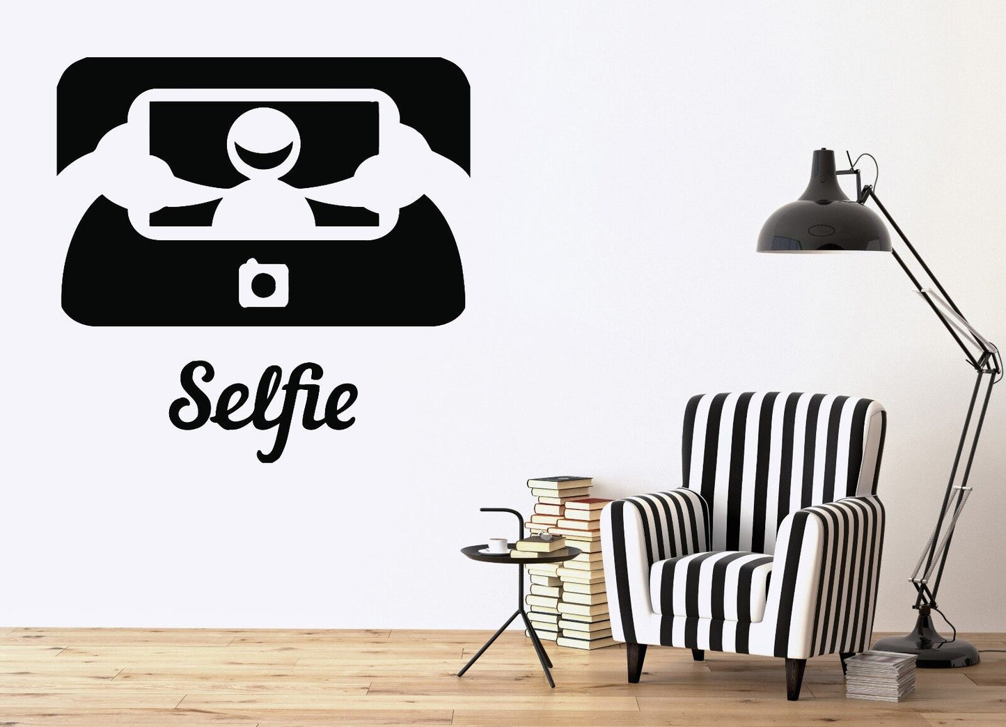 Autocollant mural en vinyle, image drôle, icône de Photo, décor de Selfie (n433)