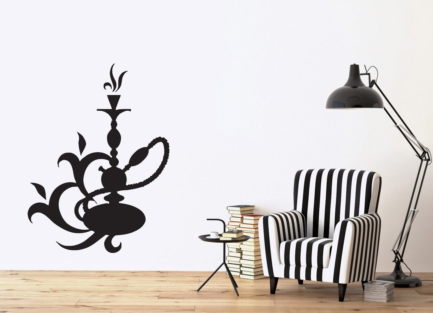 Wall Sticker Device Smoking Area Hookah Smoke Aroma Oriental Vinyl Decal (n436)