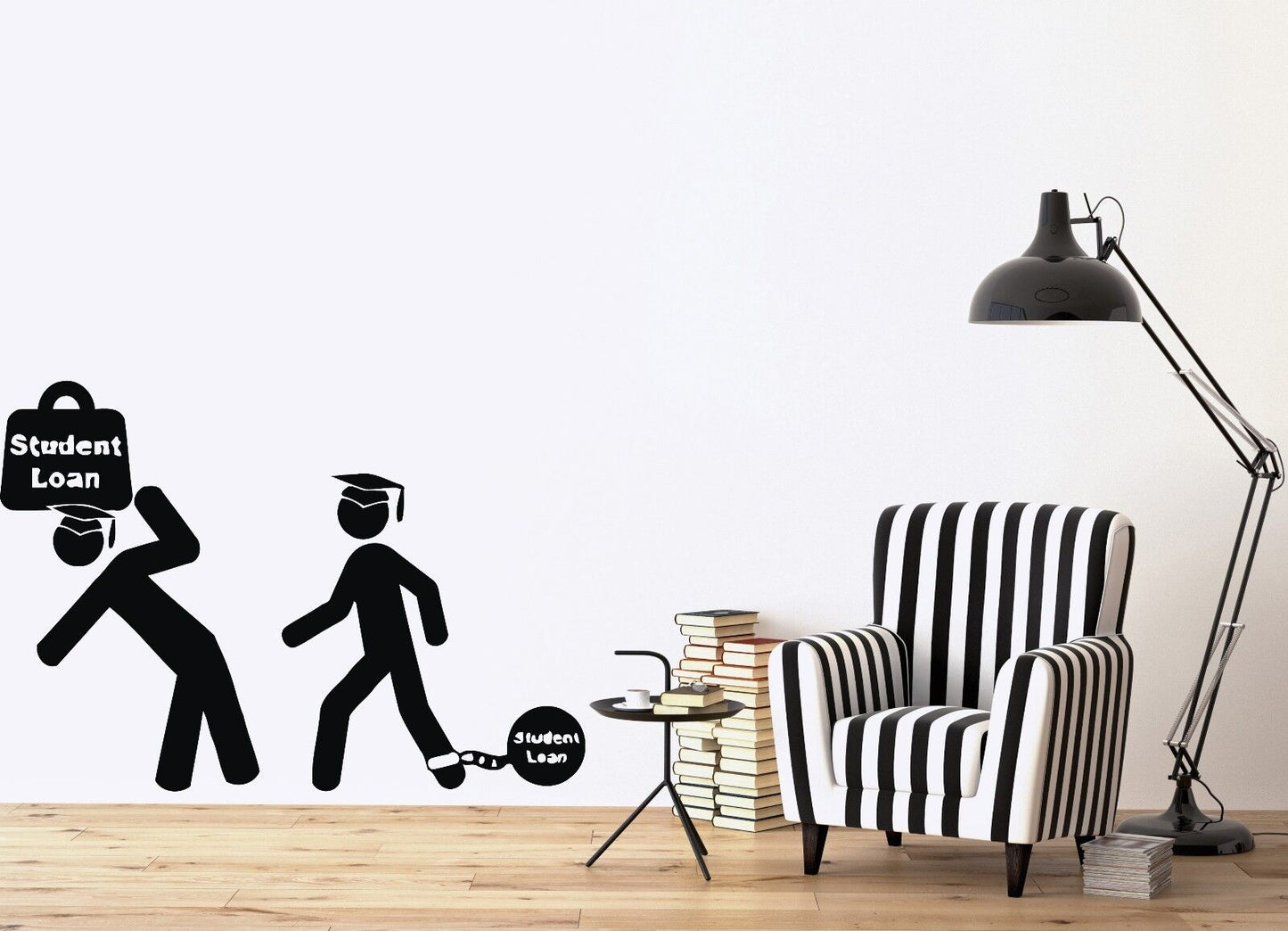 Wall Vinyl Sticker Decal Students  Study Force Knowledge Student Loan (n438)