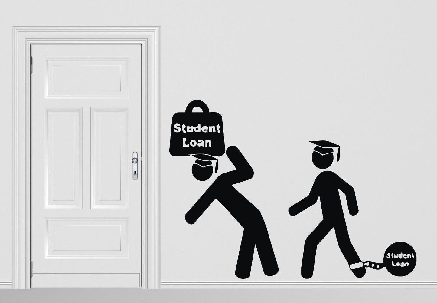 Wall Vinyl Sticker Decal Students  Study Force Knowledge Student Loan (n438)