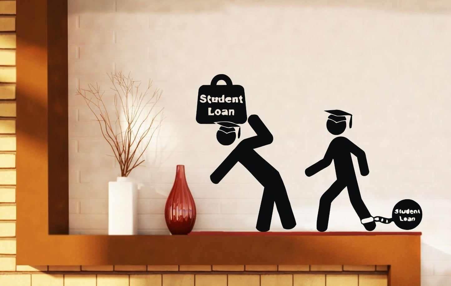 Wall Vinyl Sticker Decal Students  Study Force Knowledge Student Loan (n438)