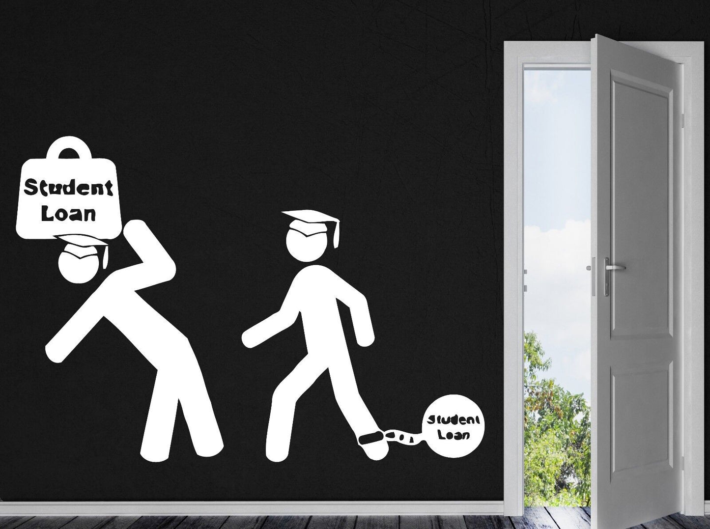 Wall Vinyl Sticker Decal Students  Study Force Knowledge Student Loan (n438)