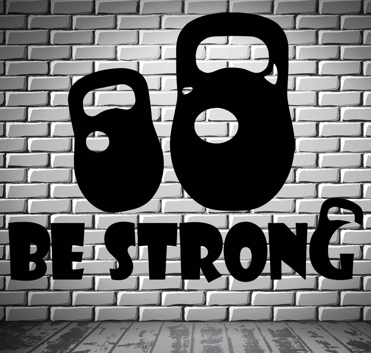 Wall Sticker Vinyl Decal Be Strong Sports Force Weights Shells (n439)