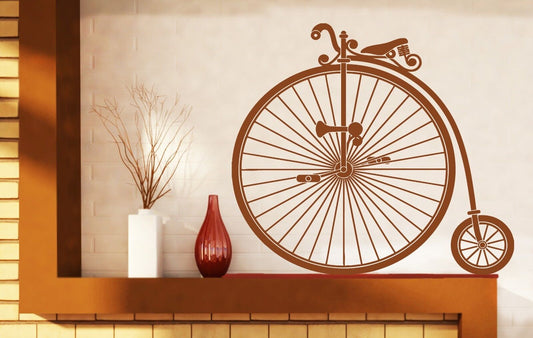 Wall Vinyl Sticker Vintage Bicycle Wheel Great Little Pedal Wheel Seat (n451)