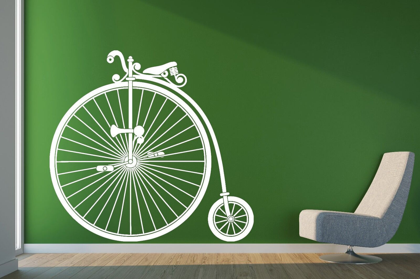 Wall Vinyl Sticker Vintage Bicycle Wheel Great Little Pedal Wheel Seat (n451)