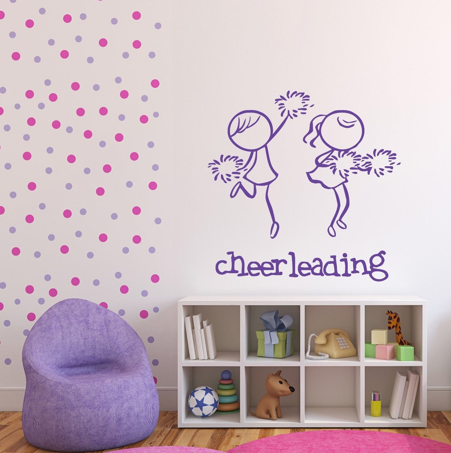 Wall Vinyl Sticker Cheerleading Sport Teams Support Athletic Decor (n453)