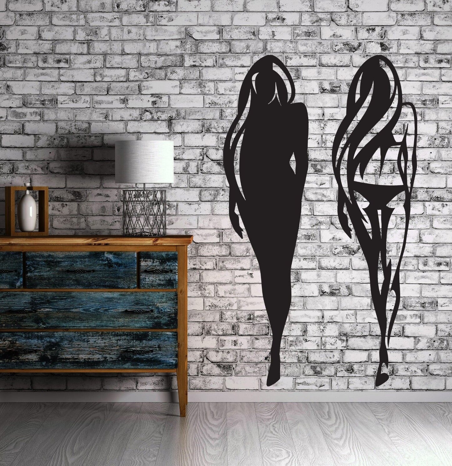 Wall Vinyl Sticker Top Model Beautiful Figure Fashion Defiles Model Art (n459)