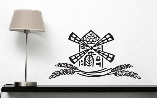 Wall Sticker Vinyl Decal Grain Windmill Aerodynamic Mechanism Wheat (n463)