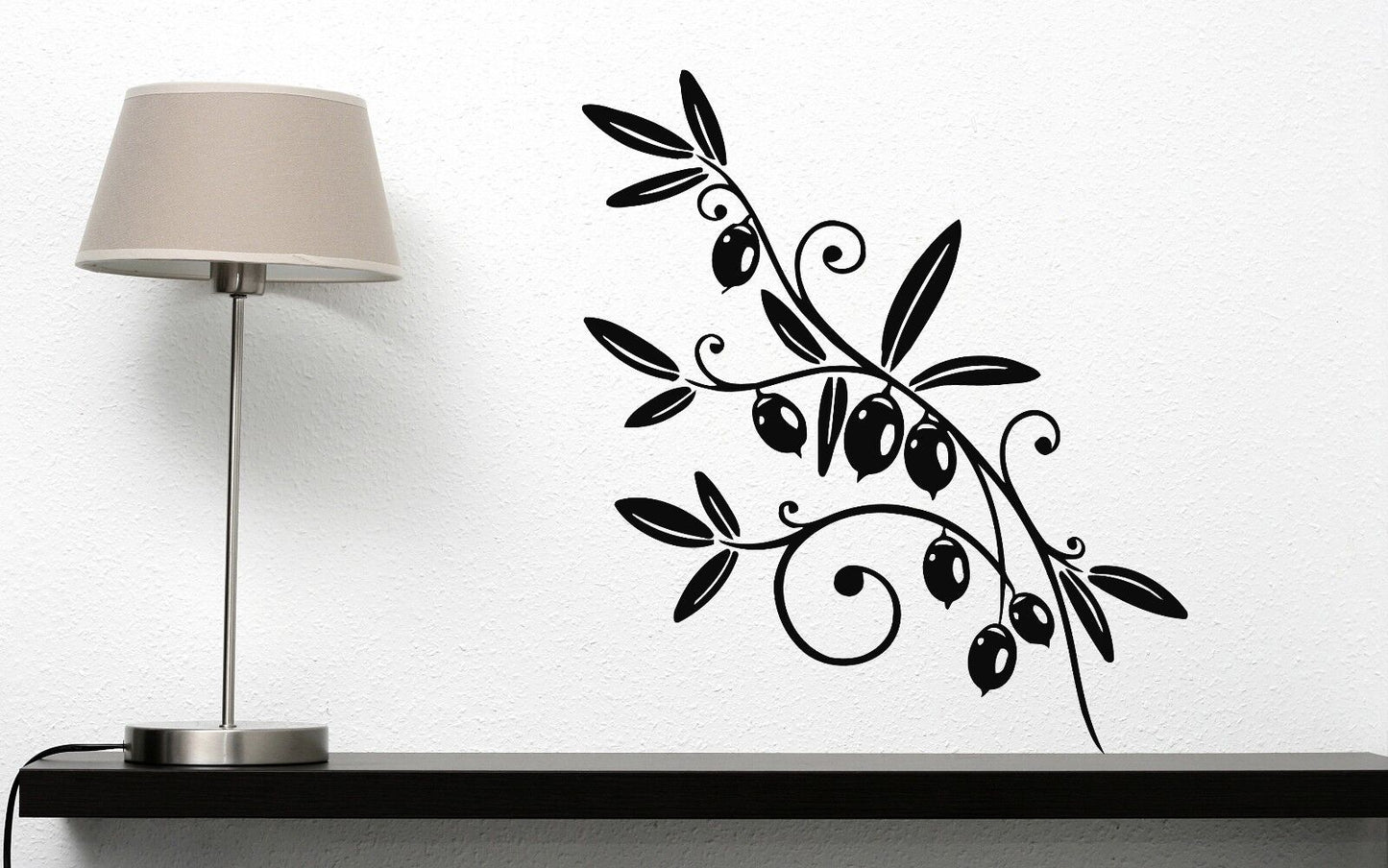 Wall Sticker Olive Branch Mature Fruit Foliage Vinyl Decal (n464)