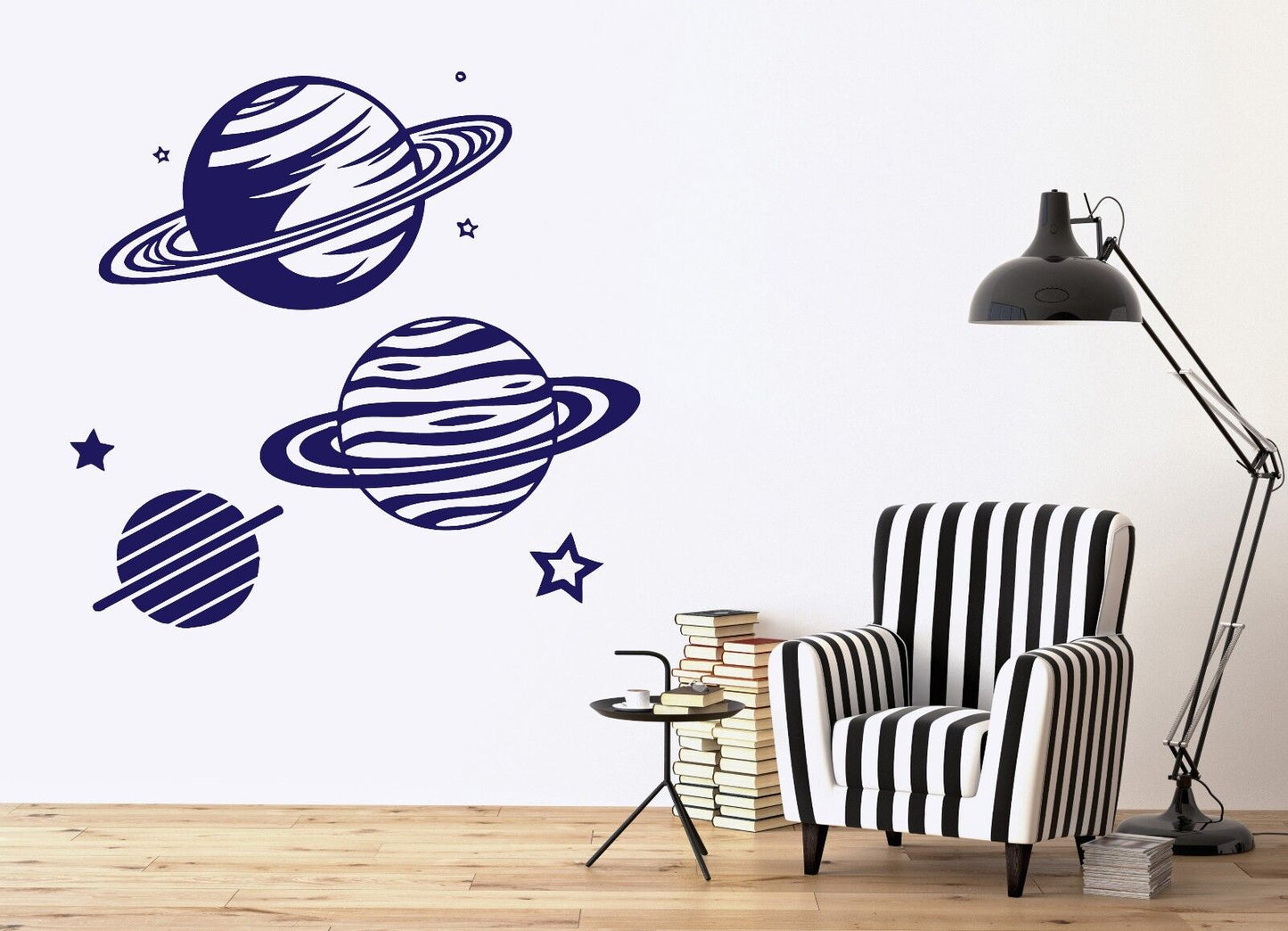 Wall Stickers Planetarium Planets Picture Star Saturn Rings Vinyl Decal (n476)