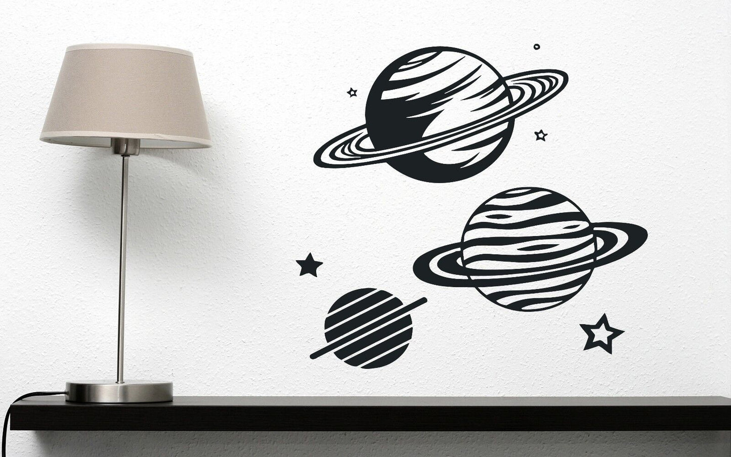 Wall Stickers Planetarium Planets Picture Star Saturn Rings Vinyl Decal (n476)