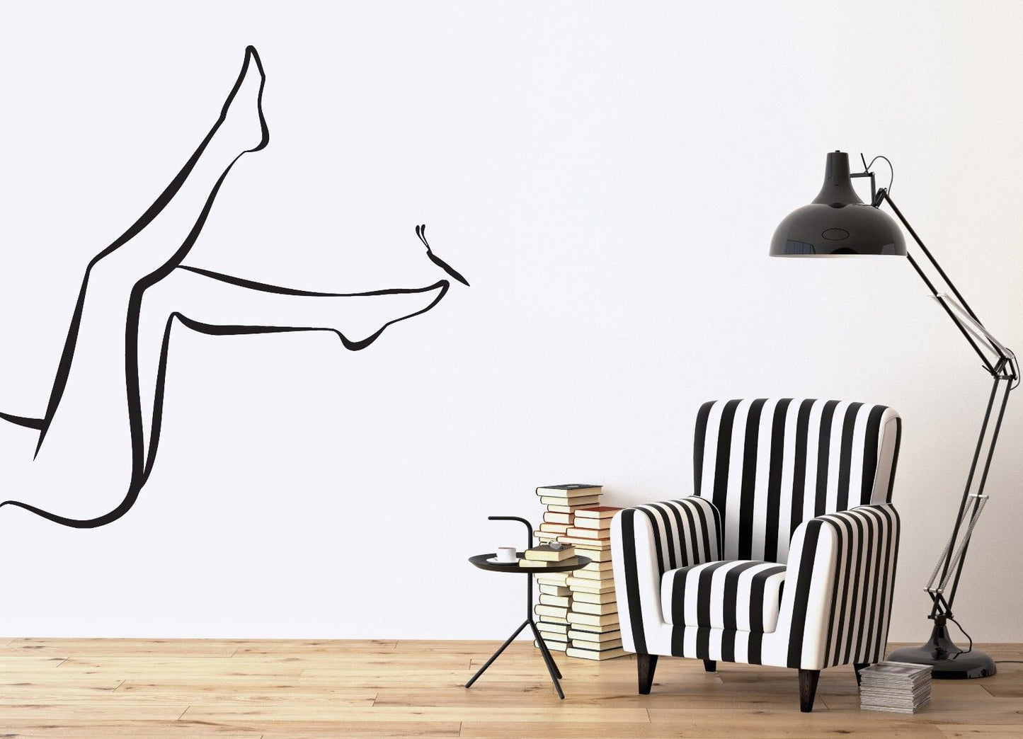 Wall Stickers Gorgeous Shapely Female Legs Butterfly Care Vinyl Decal (n481)